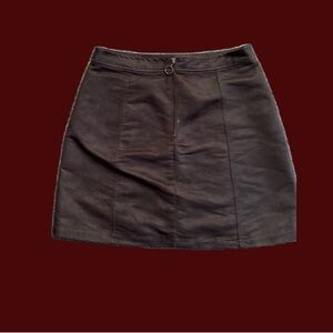 Zip Faux-Suede Skirt